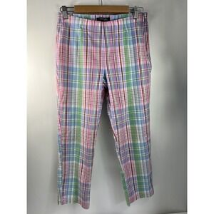 Chadwicks of‎ Boston Plaid Pants Lined Womens Size 8 Tapered Casual Green Pink